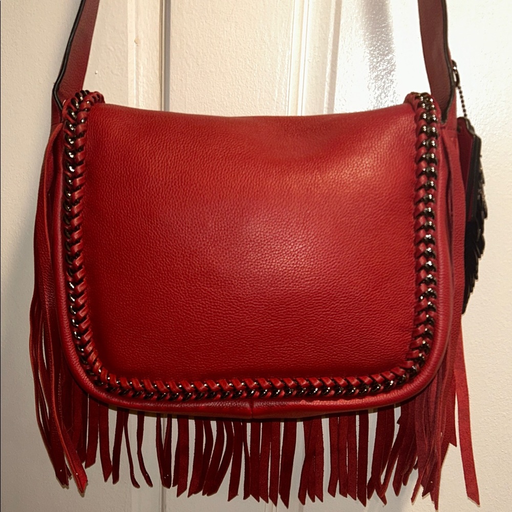 🍍Coach Dakota NWOT Fringe Flap Crossbody Leather Shoulder Bag - Picture 9 of 17